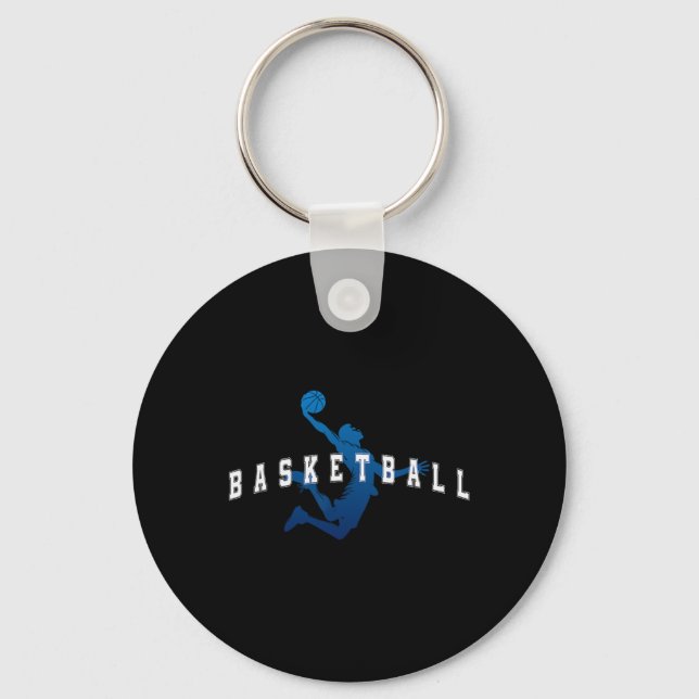 Porte-clés Joueur de sketll Équipe Texte Varsity Bleu  (Recto)