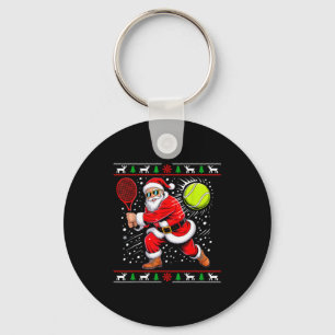 Porte-clés Joueur de tennis Santa Noël Xmas Drôle de vacances