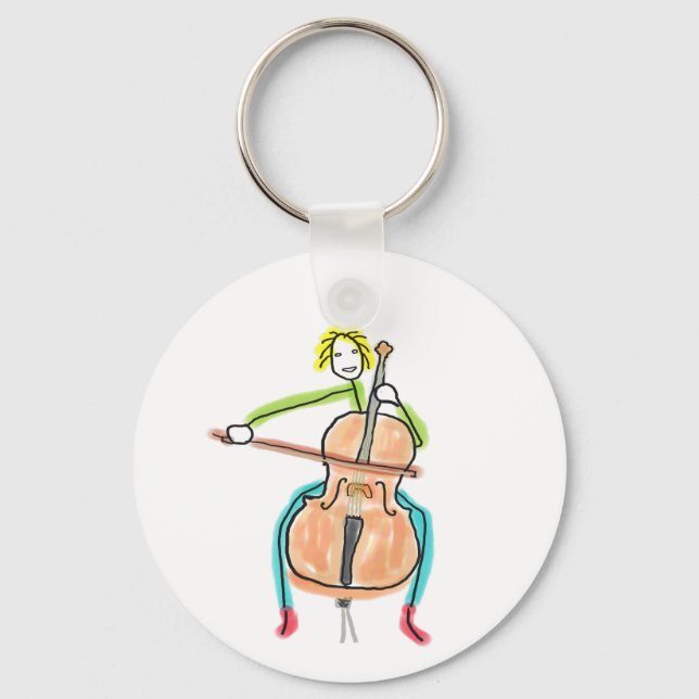 Porte-clés Joueur de violoncelle bonhomme (Recto)