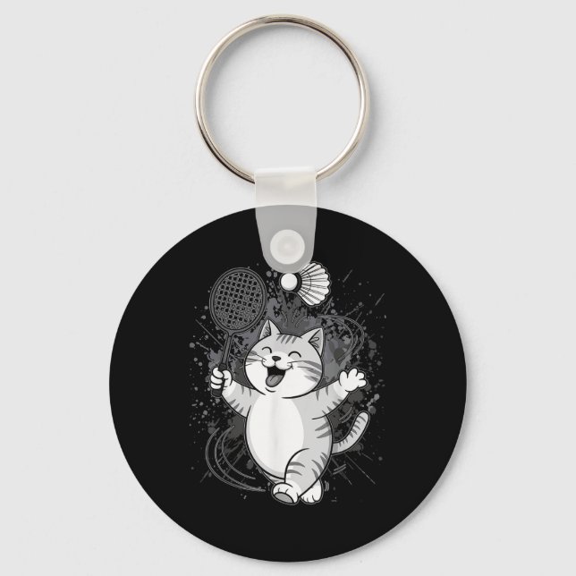 Porte-clés Joueur du Cute Kitty Badminton (Recto)
