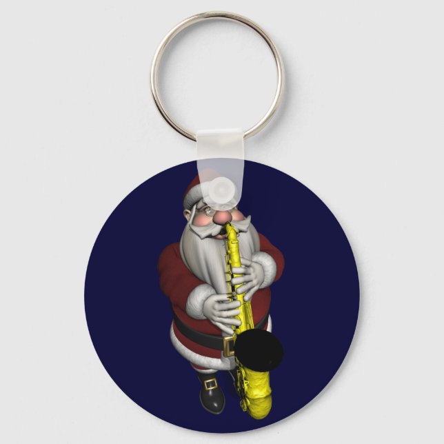 Porte-clés Joueur du Saxophone du Père Noël (Recto)