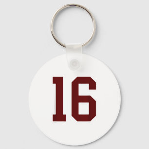 Porte-clés Joueur en maillot numéro 16 marron et blanc Unifor