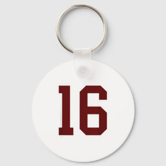 Porte-clés Joueur en maillot numéro 16 marron et blanc Unifor