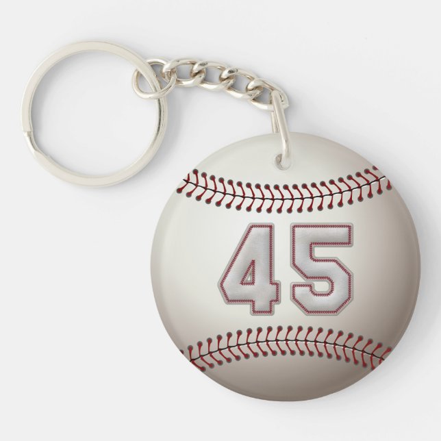 Porte-clés Joueur numéro 45 - points frais de base-ball (Devant)