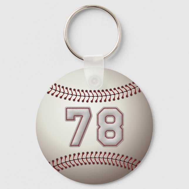 Porte-clés Joueur numéro 78 - Cool Baseball Stitches (Recto)