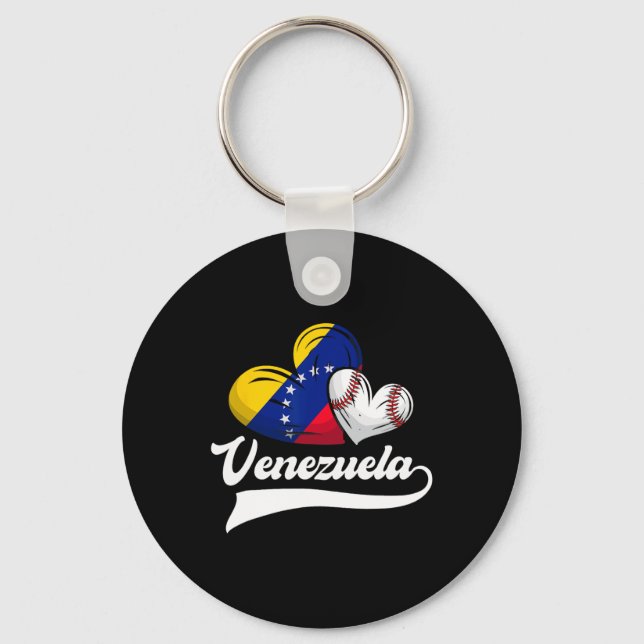 Porte-clés Joueur vénézuélien de baseball Venezuela Drapeau C (Recto)