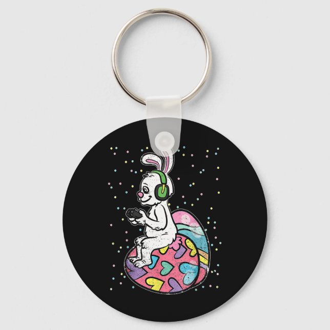 Porte-clés Joueur Vidéo Lapin De Pâques Avec Contrôle (Recto)