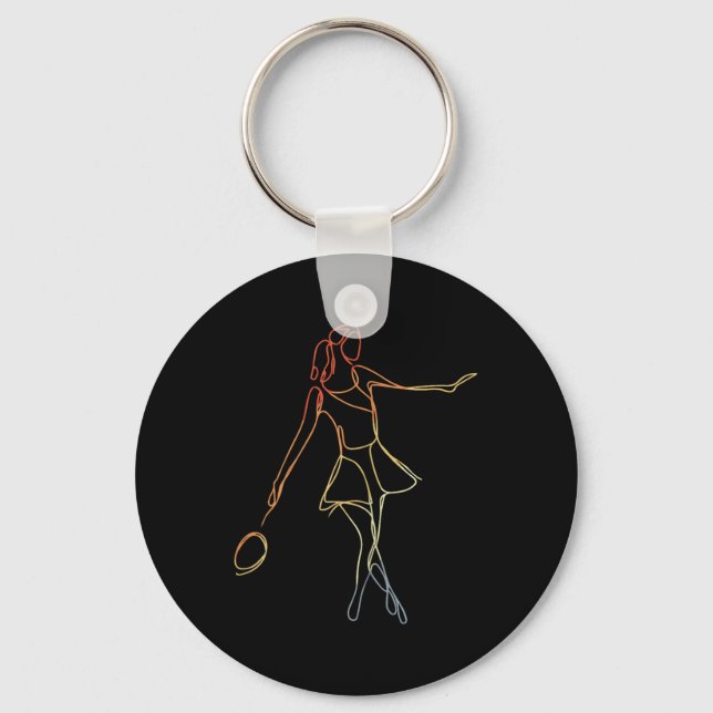 Porte-clés Joueuse de badminton Sketch Shuttle Jeu Pour Gi (Recto)