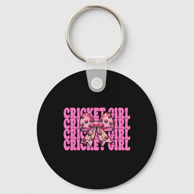 Porte-clés Joueuse de cricket fille Maman Maman Fête des mère (Recto)