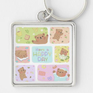 Porte-clés Jouez Un Joyeux Jour : Joli Teddy Bear Illustratio