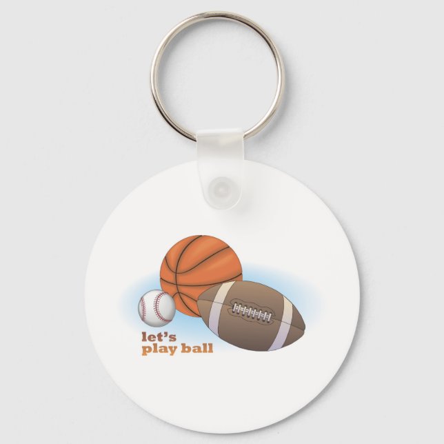 Porte-clés Jouons au ballon : baseball, basket et football (Recto)