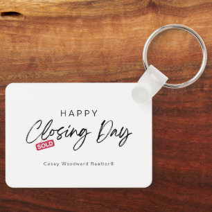 Porte-clés Jour de clôture heureux minimaliste de Realtor Bud