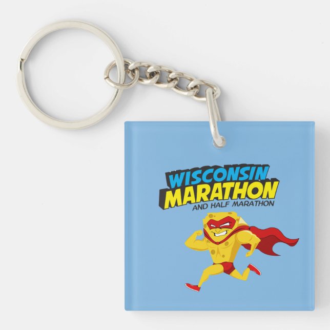 Porte-clés Jour de course de marathon du Wisconsin (Devant)