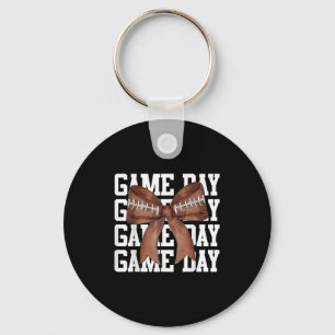Porte-clés Jour de jeu mignon Coquette Bow Football Amateurs