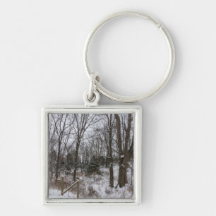 Porte-clés Jour de la neige du bois
