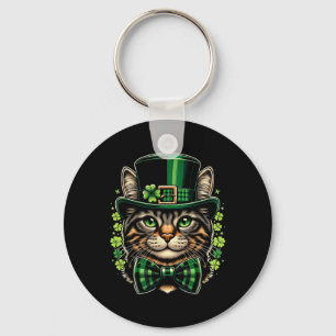 Porte-clés Jour de la Saint Patrick Chat Hommes Femmes Enfant