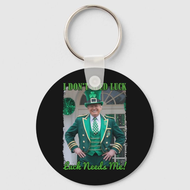 Porte-clés Jour de la Saint Patrick Leaf Clover Trump Leprech (Recto)