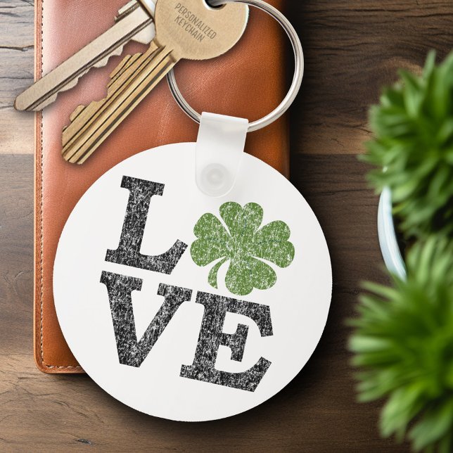 Porte-clés Jour de la Saint Patrick LOVE avec shamrock (Créateur téléchargé)