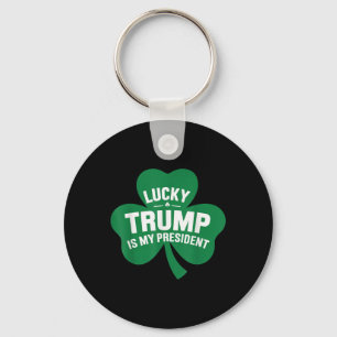 Porte-clés Jour de la Saint Patrick Lucky Trump Est Mon Prési