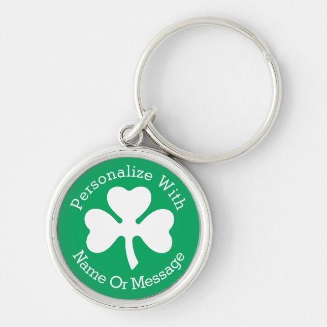 Porte-clés JOUR DE LA SAINT PATRICK Shamrock PERSONNALISÉ (Devant)
