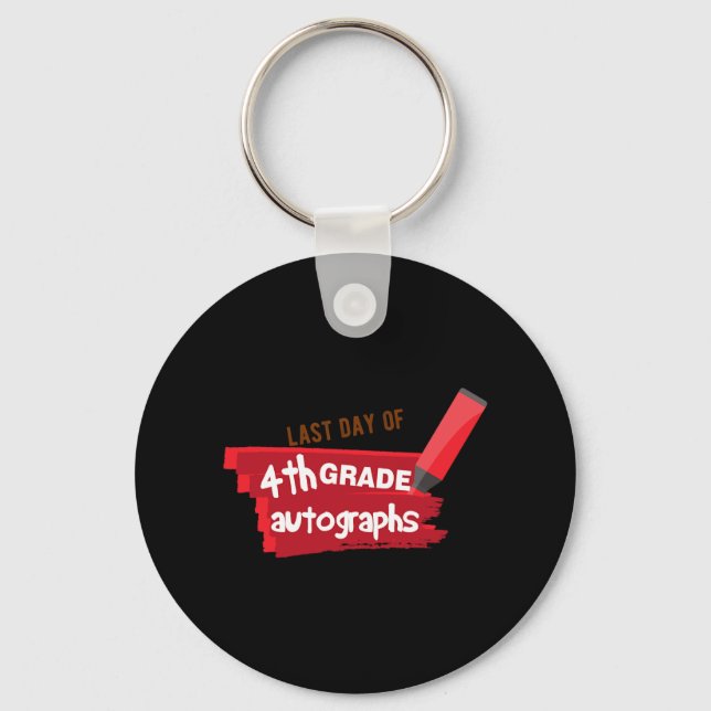 Porte-clés Jour De L'École Autographe Élémentaire 4ème Niveau (Recto)