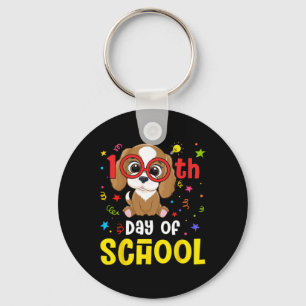 Porte-clés Jour De L'École Chien Cute 100 Jours Enseignant Ét