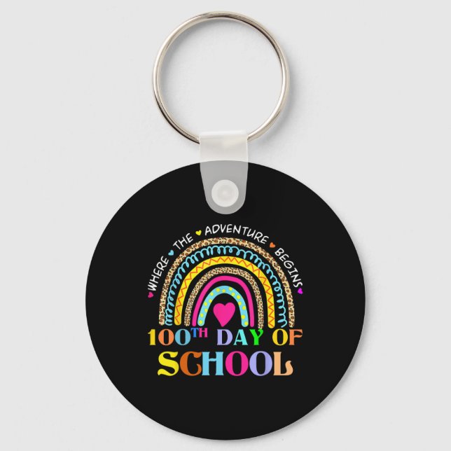 Porte-clés Jour De L'École Enseignant - 100 Jours Smarter Arc (Recto)