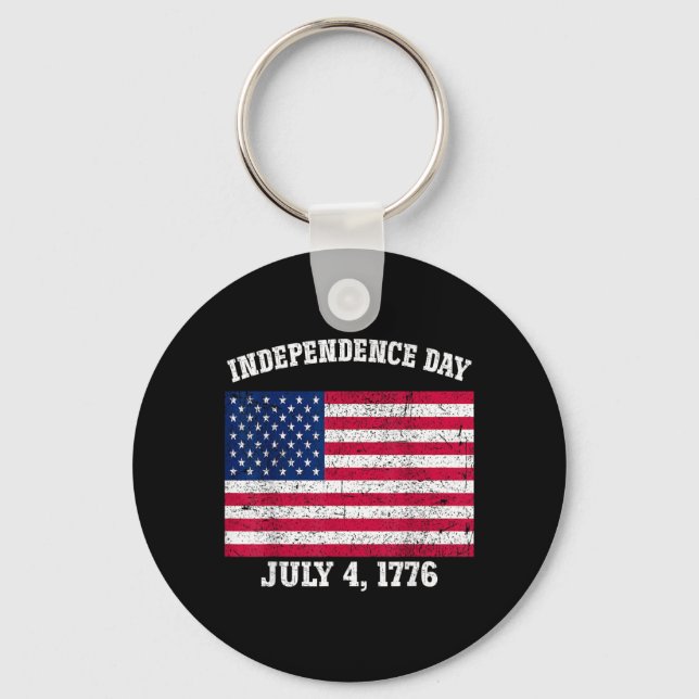 Porte-clés Jour de l'indépendance 4 juillet 1776 Drapeau amér (Recto)
