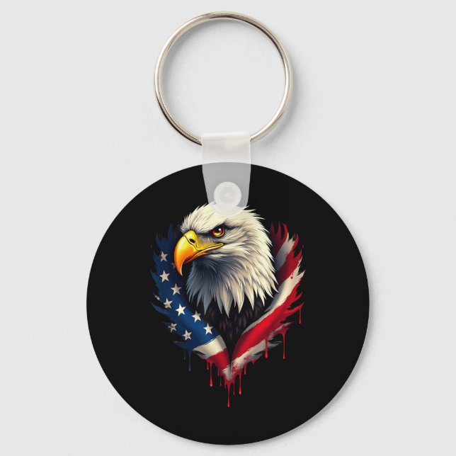 Porte-clés Jour de l'indépendance de l'aigle à drapeau améric (Recto)