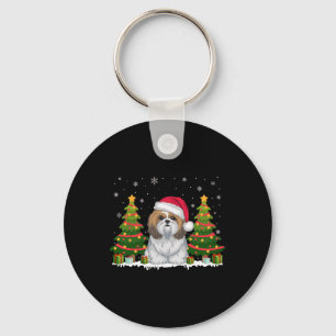 Porte-clés Jour de Noël Lumières Arbre Chien Chien Chien Chie