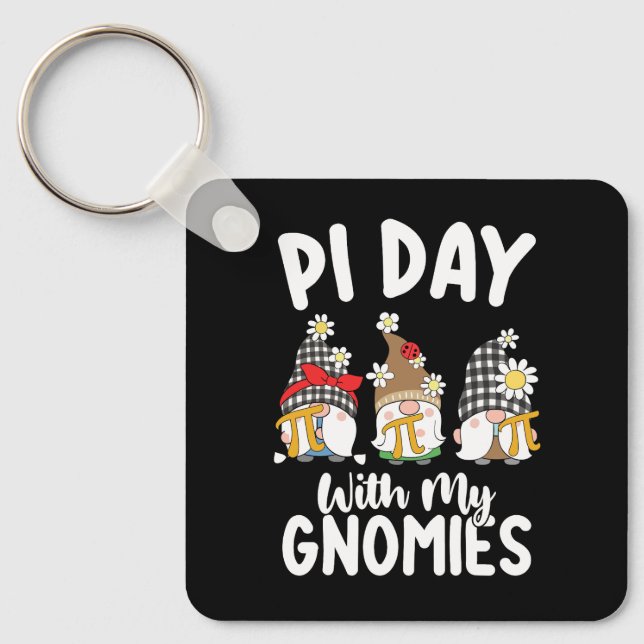 Porte-clés Jour de Pi avec mes gnomes drôle de maths mathémat (Recto)