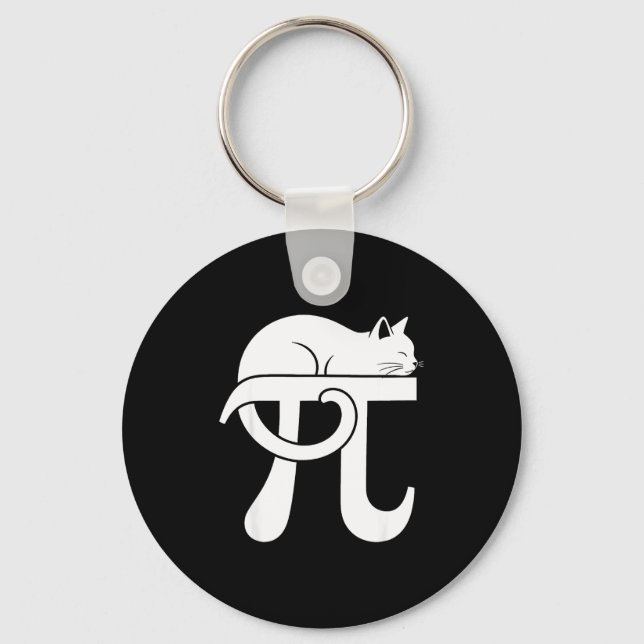 Porte-clés Jour de Pi Mathématiques Chat Nerd Comédie Enseign (Recto)