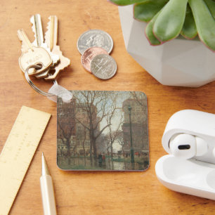 Porte-clés Jour de pluie, Madison Square, New York, Paul Corn