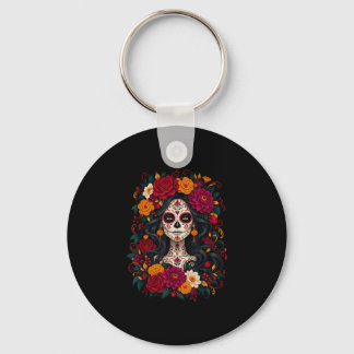 Porte-clés Jour des morts crâne de sucre catrina jour des mor