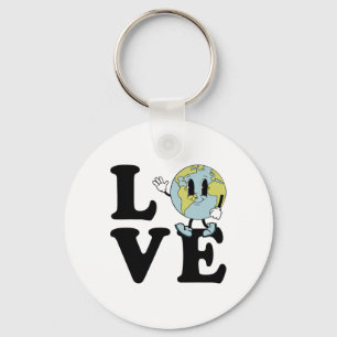 Porte-clés Jour des terres d'amour Super rétro De l'environne