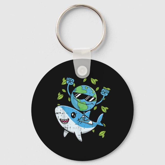 Porte-clés Jour des terres de requins planètes De l'environne (Recto)