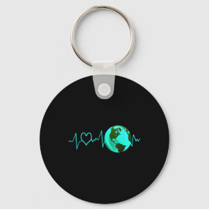 Porte-clés Jour des terres Heartbeat Recycling Climate Change