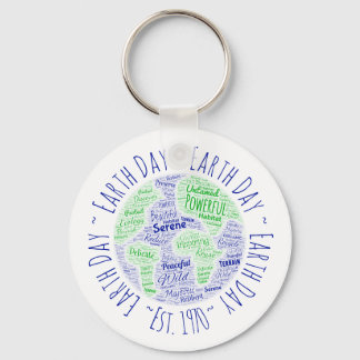 Porte-clés Jour des terres Word Art