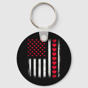 Porte-clés Jour des Valentines Patriotique Vintage-américain