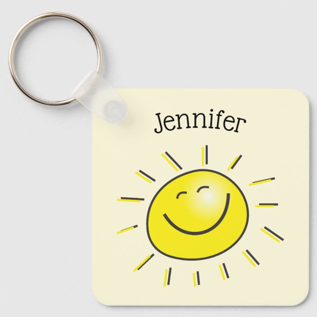 Porte-clés Jour d'éternité soleil brillant joyeux visage (Recto)