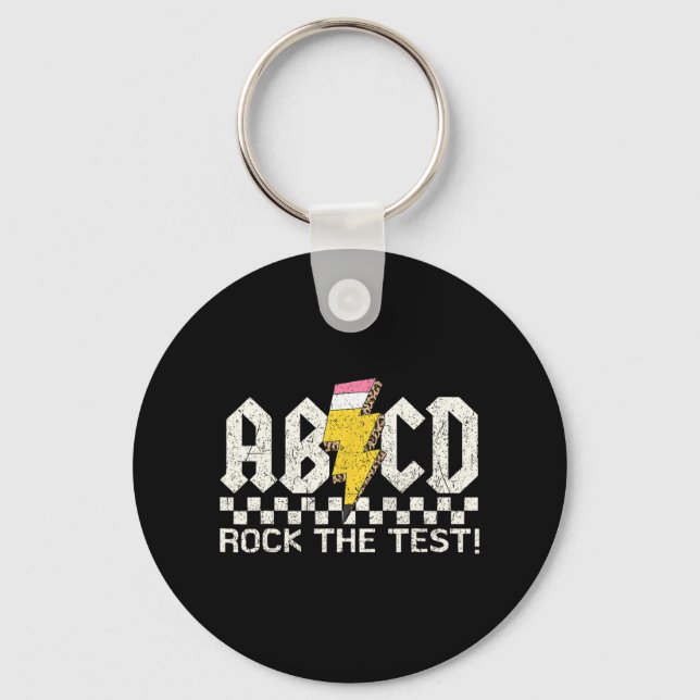 Porte-clés Jour Enseignant Test Retro Abcd Rock Test Jour Sch (Recto)