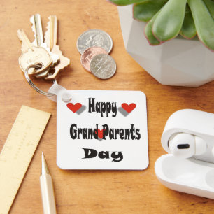 Porte-clés jour grand-parent heureux