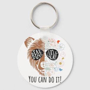 Porte-clés Jour Ours Croyez Que Vous Pouvez Le Faire Mignonne