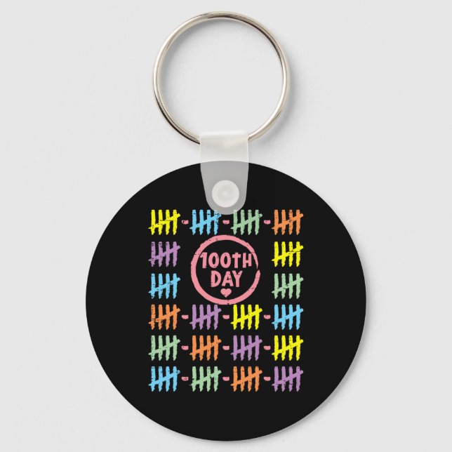 Porte-clés Jour Rainbow Lines Tally Marque 100 Jours De L'Éco (Recto)