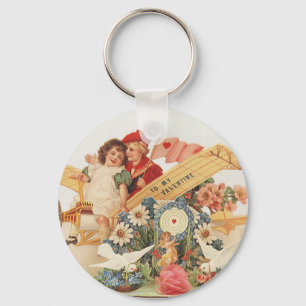 Porte-clés Jour vintage des Valentines du Victoria, Enfants e