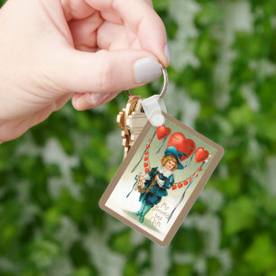 Porte-clés Jour vintage des Valentines, Garçon victorien aux 