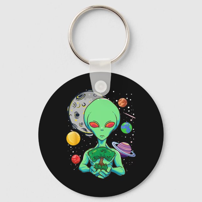 Porte-clés Journée de l'espace Célébration Alien cosmique Arb (Recto)