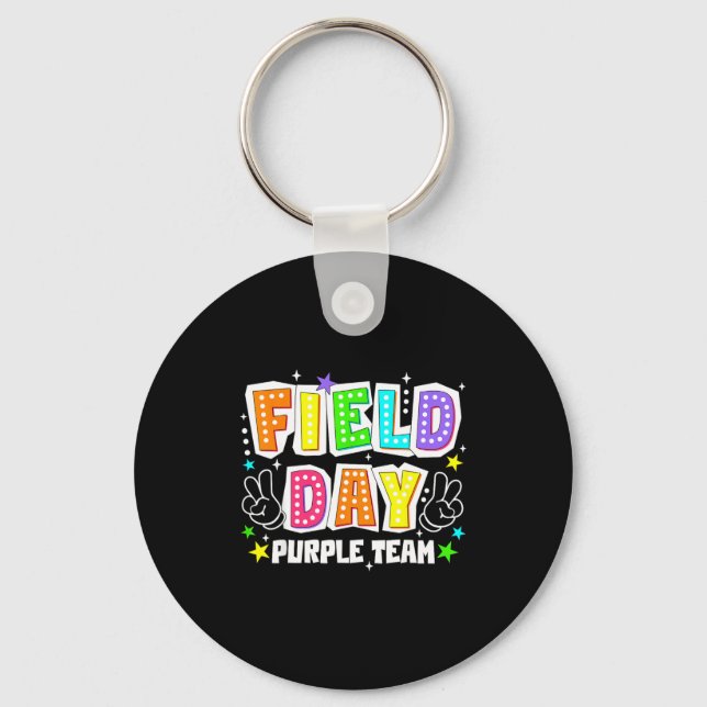 Porte-clés Journée de terrain équipe violette compétition rét (Recto)