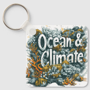 Porte-clés Journée des océans - Océan et climat Texte avec co