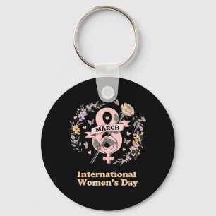 Porte-clés Journée internationale des femmes 8 mars Rose Fémi